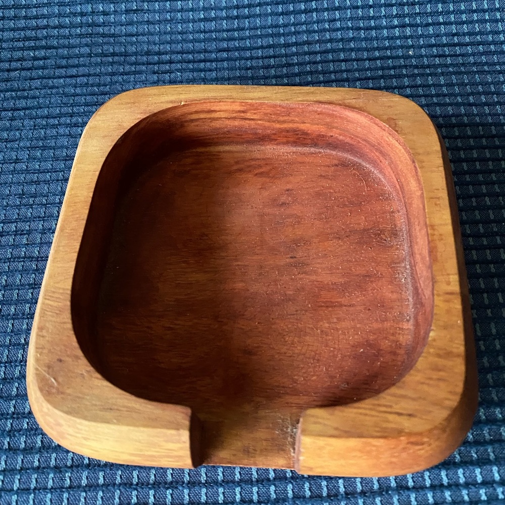 Red Mahogany Wood Coaster Holder